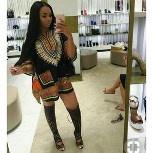 African print  Dashiki  (black)  Unisex Shirt